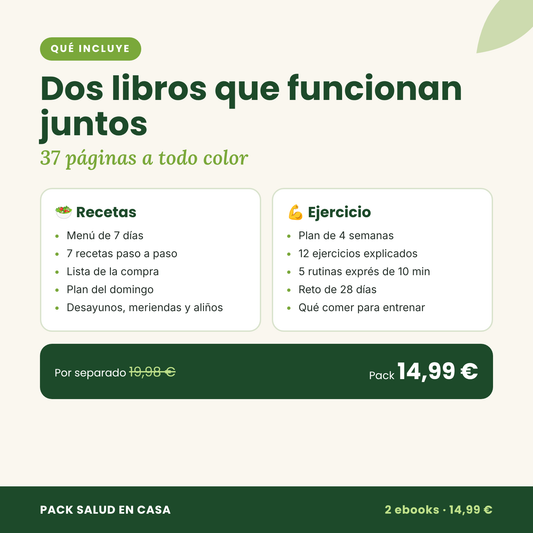 Pack Salud en casa: Recetas + Ejercicio (2 ebooks)