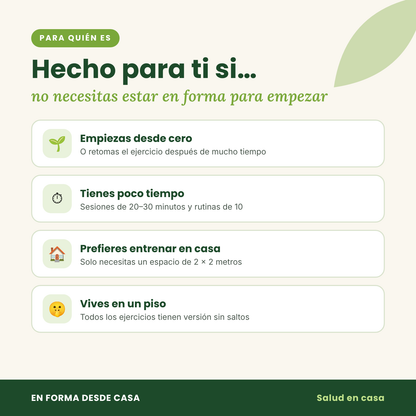 En forma desde casa: rutinas para principiantes